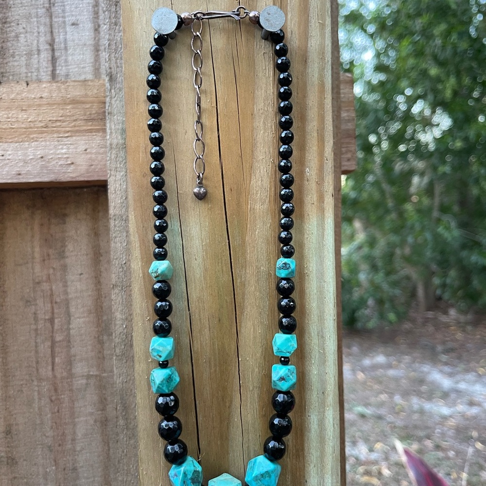 Jay King Black Onyx and Turquoise Beaded Necklace